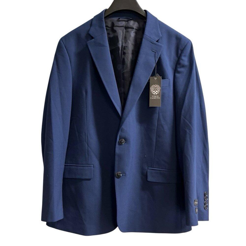 Vince Camuto‎ Blazer Navy Blue Stretch Sports Coat Jacket Size XL 44 Event